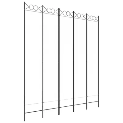 Obrázok produktu pre vidaXL 5-dielny paraván biely 200x220 cm látka