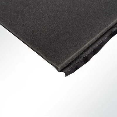 Produktbild von LYSEL® Velours Auto Schaumstoff RG 23 anthrazit kaschiert 15mm schwarz Breite 150cm