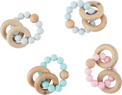 Produktbild von Bieco Beißring mit Silikonkette (Farbe zufällig, 1 Stück)