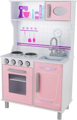 Zdjęcie produktu dla 4iQ Kuchnia do zabawy Drewniana kuchnia dla dzieci KitchenFun 60x31x98 cm