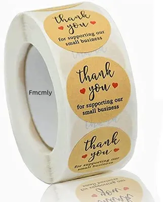 Produktbild von Famanu Bedanksticker 500 Stück Selbstklebende Sticker - Kraftpapier