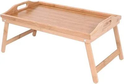 Produktbild von Famanu Bambus Bett-Tisch mit Klappbeinen - 50 cm