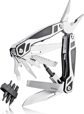 Produktbild von AZYMUT Trohon Multitool, 12 Werkzeuge, 8 Bits, Holster
