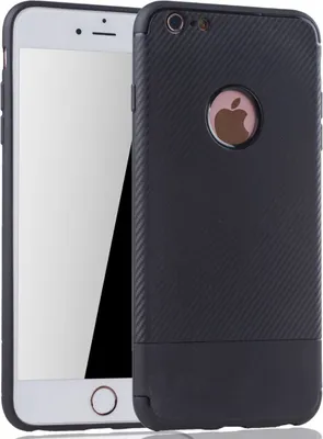 Produktbild von Apple iPhone 6 / 6s Plus Handyhülle Schutzcase Carbon Optik Bumper Schwarz
