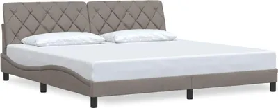 Zdjęcie produktu dla vidaXL Rama łóżka bez materaca Taupe 200x200 cm tkanina