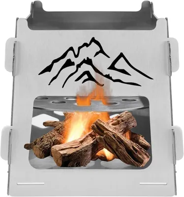 Image de Brasero, barbecue pliable, en acier inoxydable, avec sac de transport, pour le camping