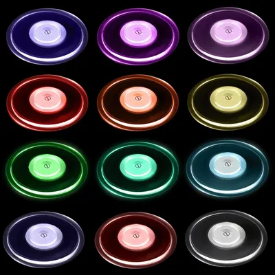LED-Untersetzer, 12 Stück, Acryl, 7 Farben, rund, 3 Leuchtmodi