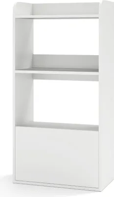 Produktbild von Bücherregal mit Schublade Standregal mit 2 Fächern Büroregal aus Holz 55 x 29 x 105 cm Weiß