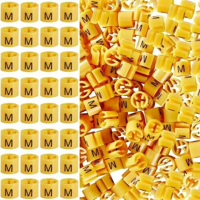 Image de Étiquettes adhésives en plastique pour cintres et pantalons, jaunes, 250 pièces, système à clip