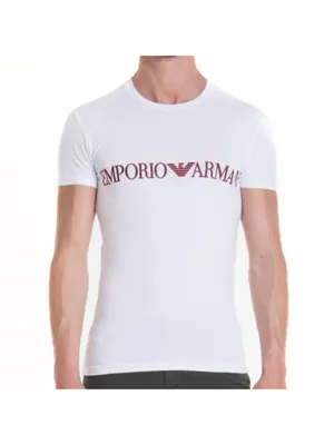 Produktbild von Emporio Armani Herren Lounge Mega Logo Crew T-Shirt, Weiß L