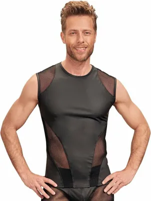 Image de Haut en cuir pour hommes - Noir