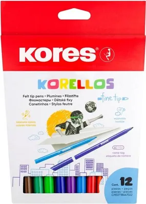 Immagine prodotto di Kores FS29013 Penna con punta in fibra Kores "Korello", fine, confezione da 12 pezzi
