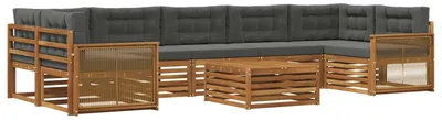 Produktbild von vidaXL Outdoor-Sofagarnitur mit Kissen 8 pcs Natur und Anthrazit