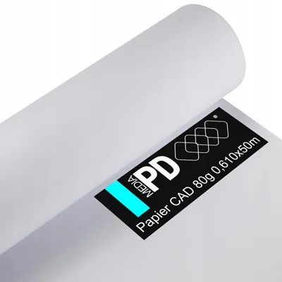 Produktbild von Zeichenpapier Plotterpapier CAD Rolle 610mm x 50m 80g/m² – Unbeschichtete Papierrolle Skizzenpapier 24 Zoll