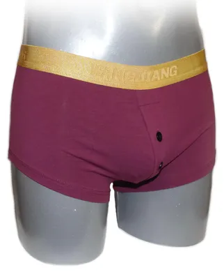 Produktbild von Herren Boxershorts in Rot mit Goldrand, Größe M