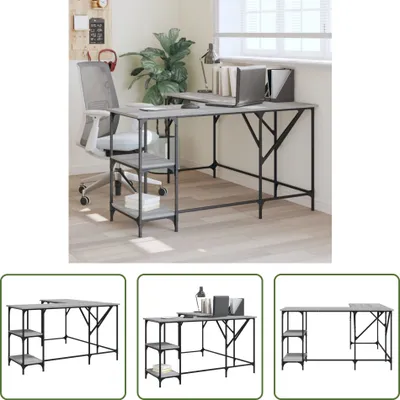 Obrázek produktu pro The Living Store Psací stůl Grey Sonoma 139x139x75 cm Materiál na bázi dřeva