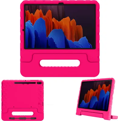Immagine prodotto di Samsung Galaxy Tab S8 Plus, Samsung Galaxy Tab S7 Plus, Samsung Galaxy Tab S7 FE custodia: imoshion Cover posteriore con maniglia blocco di sicurezza per bambini