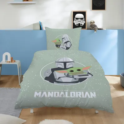 Produktbild von Star Wars Bettwäsche "Mandalorian" 135x200cm 80x80cm 100% Baumwolle Renforcé mit Reißverschluss