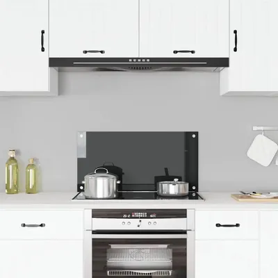 Produktbild von vidaXL Küchenrückwand Schwarz 80x40 cm Hartglas