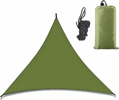 Produktbild von Dreieckige Sonnensegel, wasserdicht, 3 x 3 x 3 m, atmungsaktiv, Sonnenschutz, winddicht, UV-Schutz, Markise für Garten, Terrasse, Balkon, Außenbereich (grün)
