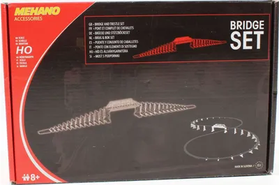 Produktbild von Mehano H0 Brückenset mit vernickelter Schienenoberfläche, 28-teilig, 395x295x320mm