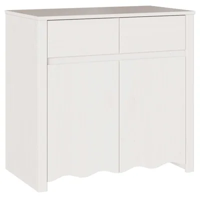Immagine prodotto di Comodino - Mobiletto contenitore - Bianco laccato - Legno massello e pannello truciolare - 79x43x75,5 cm