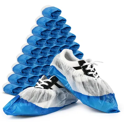 Einweg-Überschuhe, 50 Stück, blau, One Size