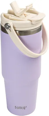 Image de Gobelet isotherme de 850 ml/30 oz avec poignée et couvercle rabattable, gobelet en acier inoxydable avec couvercle 2-en-1 anti-fuites, bouteille d'eau à double paroi réutilisable, gobelet à café portable (violet)