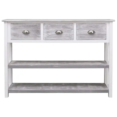 Immagine prodotto di vidaXL Credenza grigio antico 108x30x76 cm in legno massiccio di paulownia