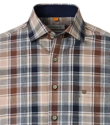 Produktbild von Redmond - Casual Fit - Herren Freizeithemd (262015112), Größe:5XL, Farbe:Braun (300)