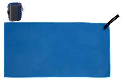 Produktbild von Reisehandtuch: Mikrofaser-Handtuch mit Tragetasche, schnell trocknend, 30 x 60 cm, blau
