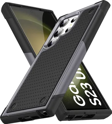 Produktbild von Für Samsung Galaxy S23 Ultra Hülle Militärqualität Stoßfest Hybrid 2 in 1 Hart PC Weich TPU Handyhülle Grau Schwarz