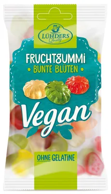 Produktbild von Lühders Vegan Fruchtgummi Bunte Blüten 80g