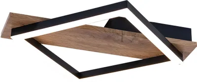 Produktbild von LED Deckenleuchte, Holzoptik, Metall, schwarz, L 33 cm