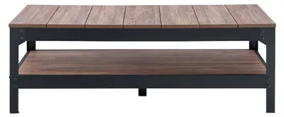 Image de CALICOSY - Table basse métal noir et bois - L117cm