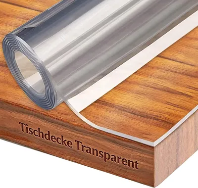 Produktbild von Transparente Tischfolie mit abgeschrägten Kanten (90 x 160 cm) | PVC Tischdecke, klar, wasserfest, abwaschbar, verschiedene Größen