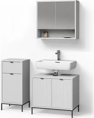 Immagine prodotto di Set di mobili da bagno Livinity ATERNO Bianco 3 parti, Model 53085