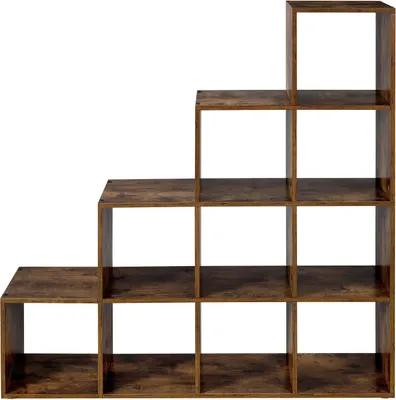 Image de Étagères À Livres, Bibliothèque Avec 10 Cubes, Séparateur De Pièce, Étagère De Présentation Indépendante, Avec 10 Séparateurs, 129,5 X 29 X 129,5
