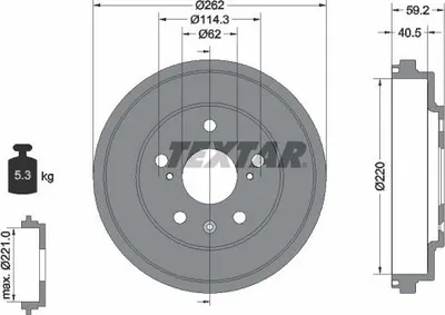 Produktbild von Bremstrommel TEXTAR 94047600