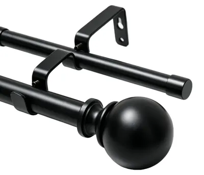 Doppel-Gardinenstange ausziehbar 91-259 cm 25 mm