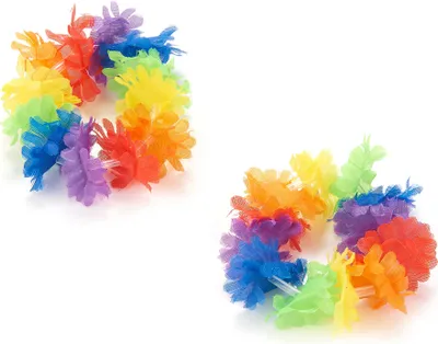 Produktbild von Armbänder Hawaii Kostümaccessoire Blumen 2 stück bunt - Einheitsgröße