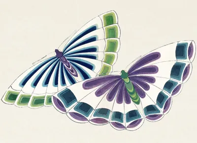 Produktbild von Plakat 18x13cm Schmetterling 9, Japanisches Vintage Sekka für das Wohnzimmer