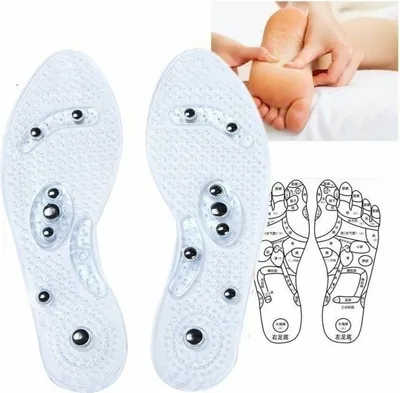 Produktbild von Ein Paar Einlegesohle Magnetische Sohlen Sport Massage Akupressur Einlegesohle Reflexzonenmassage Fußtherapie Gesundheit