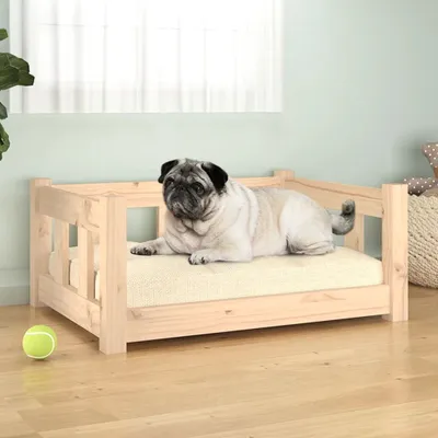 Produktbild von The Living Store Hundebett 65,5x50,5x28 cm Massivholz Kiefer
