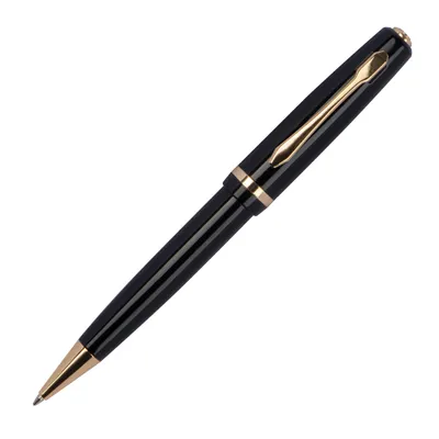 Produktbild von Drehkugelschreiber / aus Metall / mit goldenen Applikationen / Farbe: schwarz