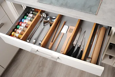 Immagine prodotto di Kesper 58072 – Set di 6 divisori per cassetti, materiale: bambù, dimensioni: 45,5 x 1,5 x 6 cm, colore: marrone