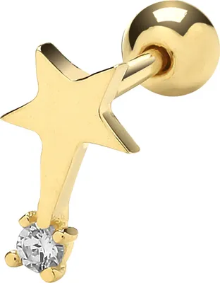 Image de Clou d’oreille cartilage unique Femme Or 375/1000 avec Oxyde de Zirconium - 9mm*5mm; TRS26106
