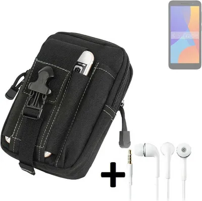 Produktbild von K-S-Trade Gürteltache + Kopfhörer kompatibel mit Alcatel 1 (2021) Gürtel Tasche Holster Schutz Hülle Handy Hülle  schwarz inkl. Extrafächer