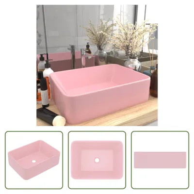 Immagine prodotto di The Living Store Lavabo rosa opaco 41x30x12 cm in Vetroceramica