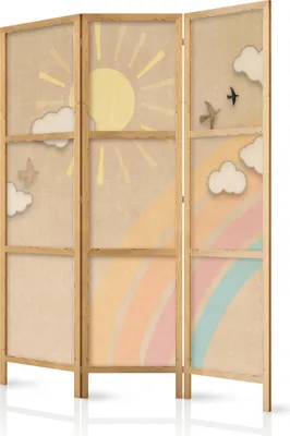 Obrázek produktu pro Japonský paraván Pro děti 135x172 cm 3-dílný béžový